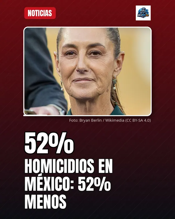 Homicidios en México: 52% menos