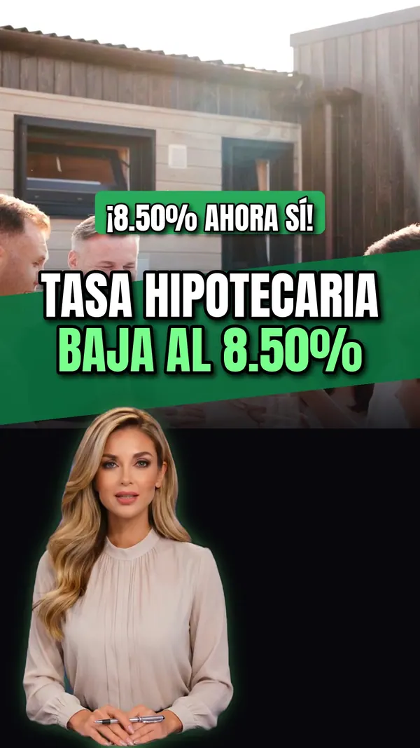 Tasa hipotecaria baja al 8.50%