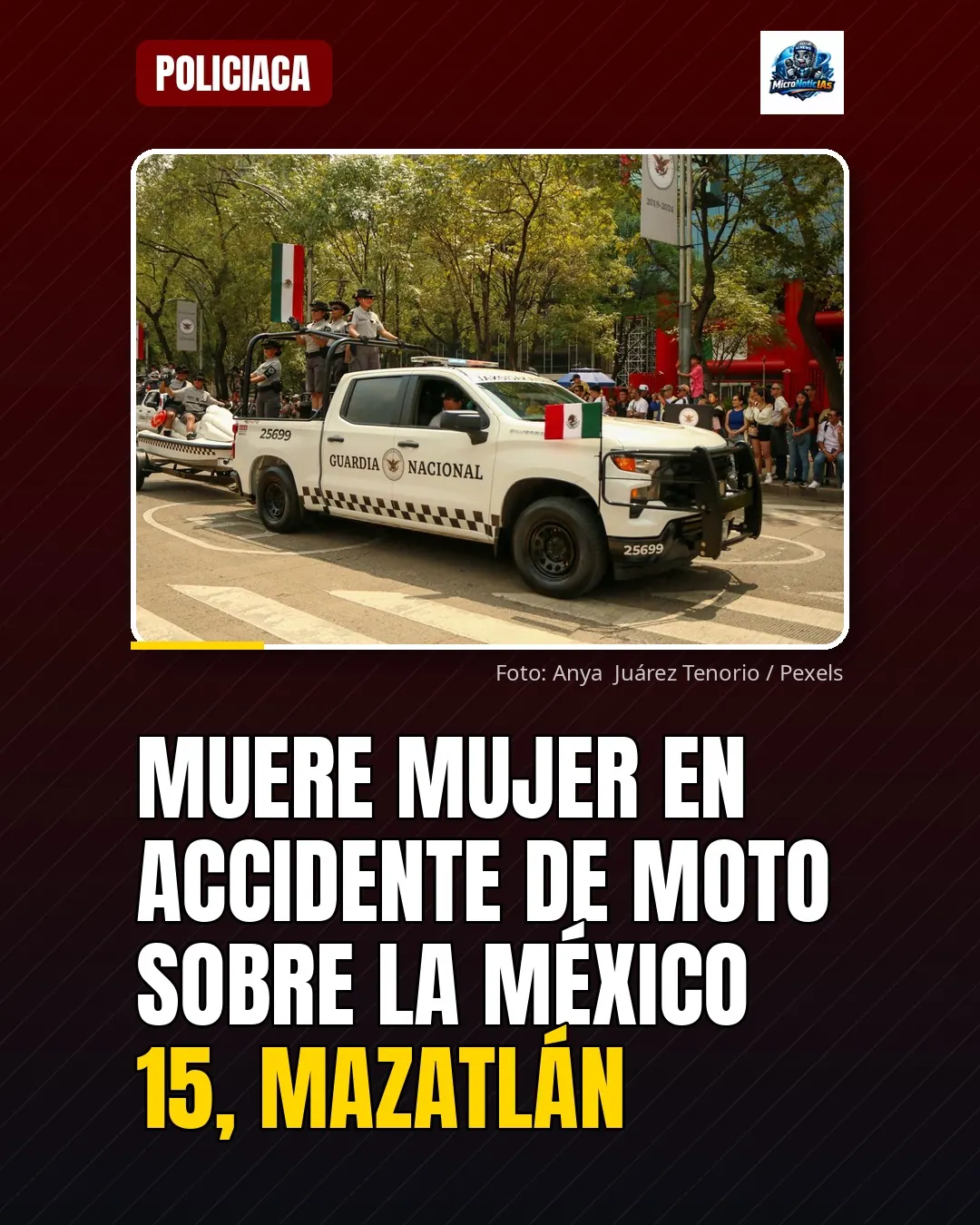 Muere mujer tras accidente de moto contra Jetta en la México 15, Mazatlán