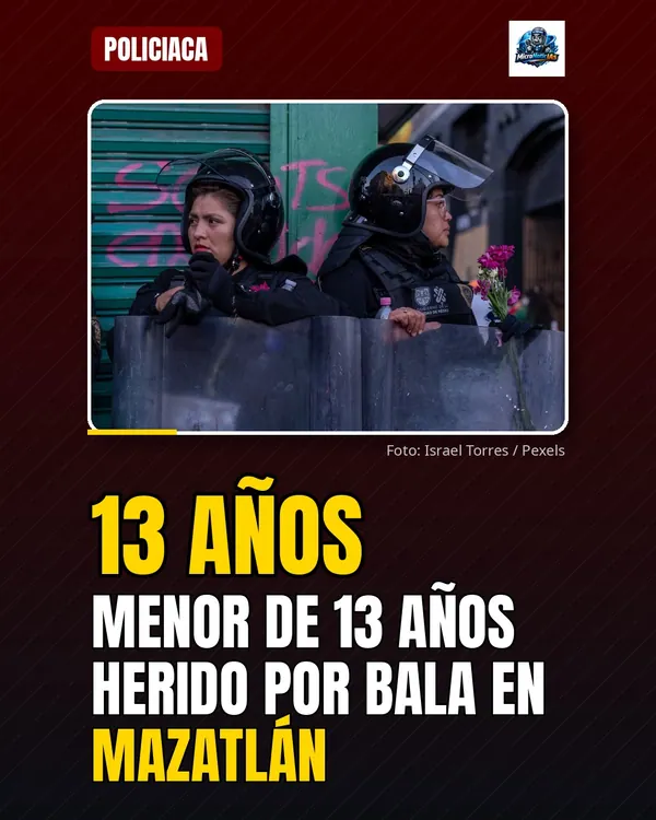 Adolescente de 13 años herido por bala en Mazatlán