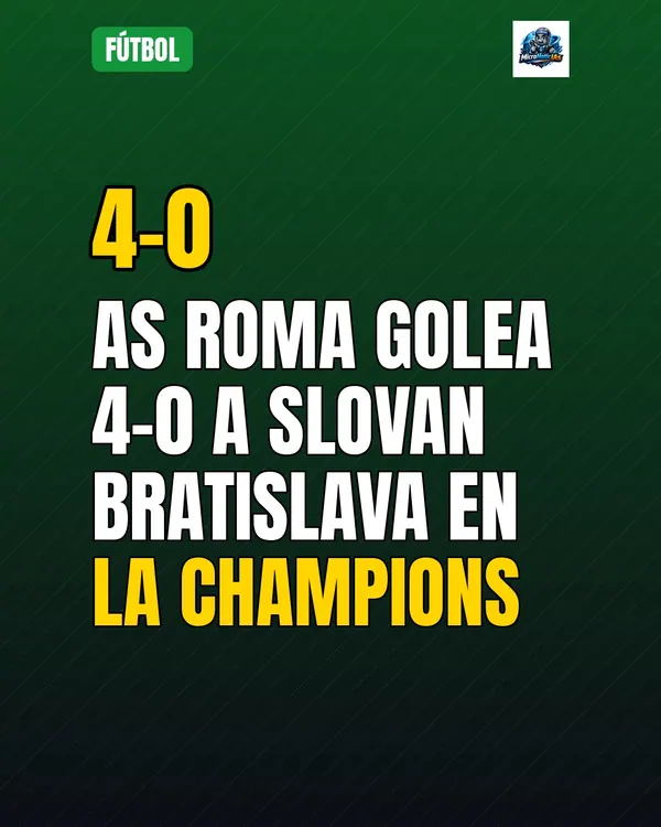 AS Roma golea 4-0 a Slovan Bratislava en la Champions