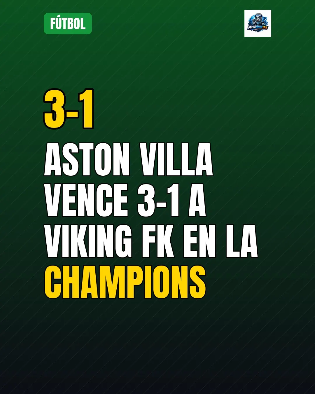 Aston Villa vence 3-1 a Viking FK en la Champions