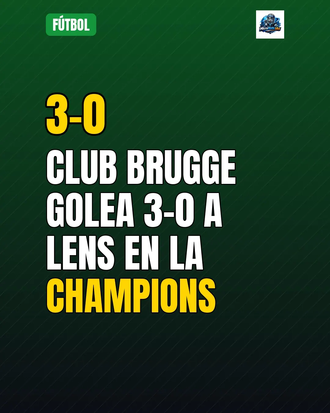 Club Brugge golea 3-0 a Lens en la Champions