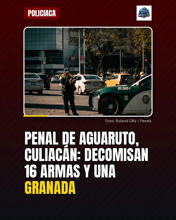 Secretaría de Seguridad Pública de Sinaloa decomisa 16 armas y una granada en el penal de Aguaruto