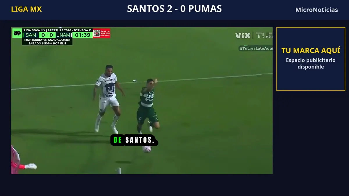 Santos 2-0 Pumas: resumen en video y goles (22 de octubre)