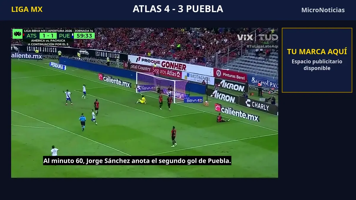 Atlas 4-3 Puebla: resumen en video y goles (25 de octubre)
