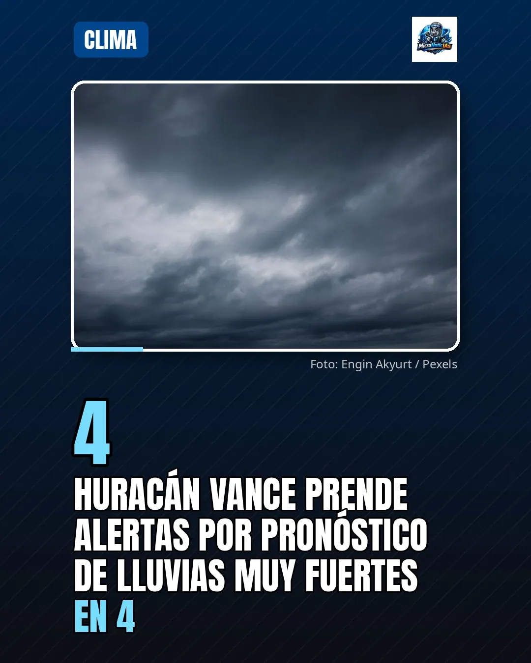 Huracán Vance prende alertas por pronóstico de lluvias muy fuertes en 4