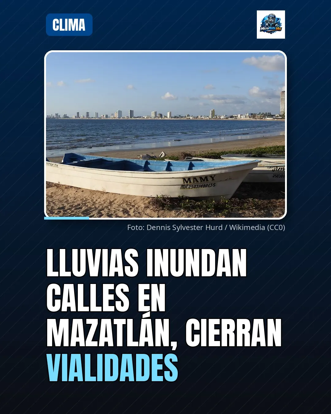 Lluvias inundan calles en Mazatlán, cierran vialidades