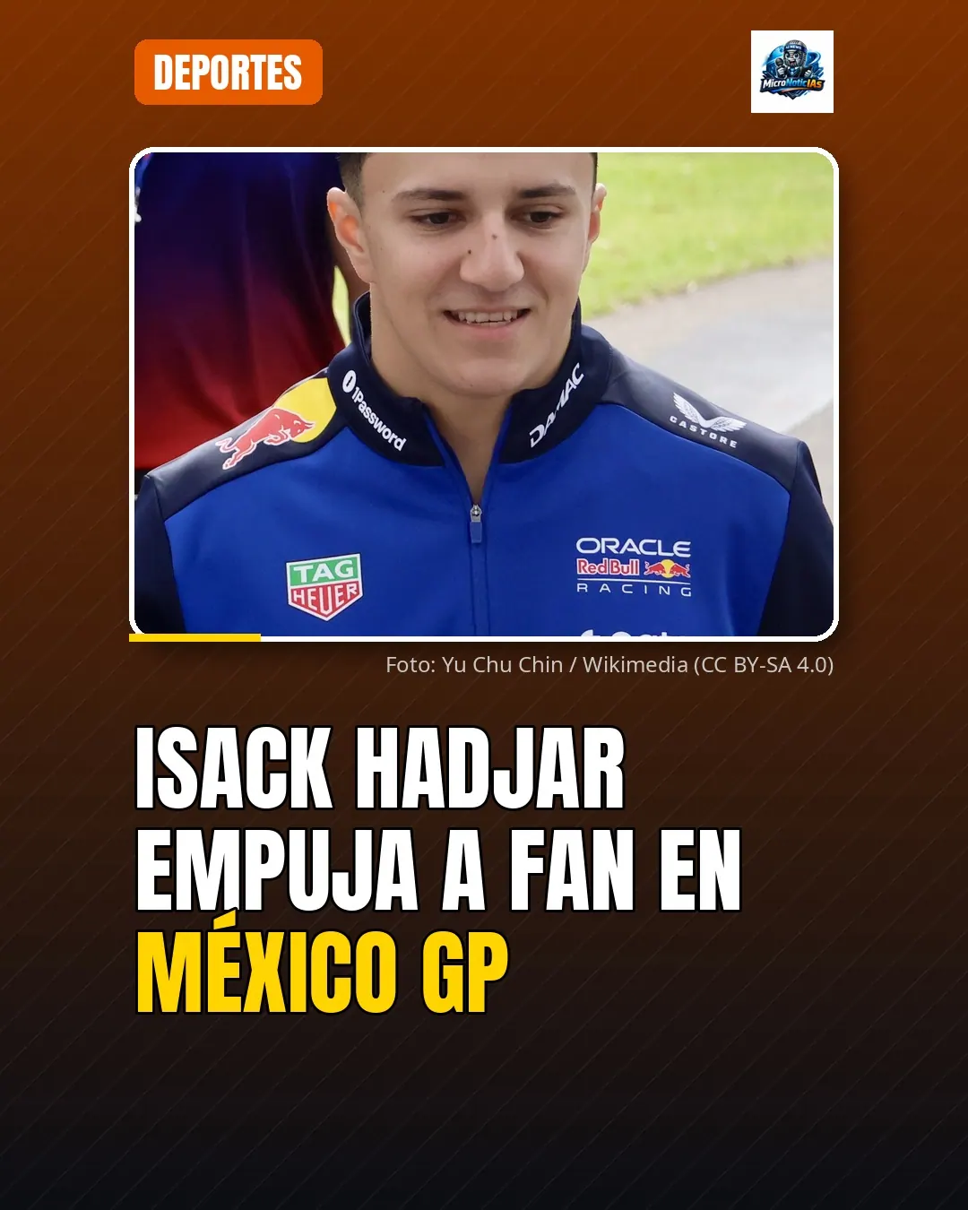 Isack Hadjar empujó a un fan en el Gran Premio de México